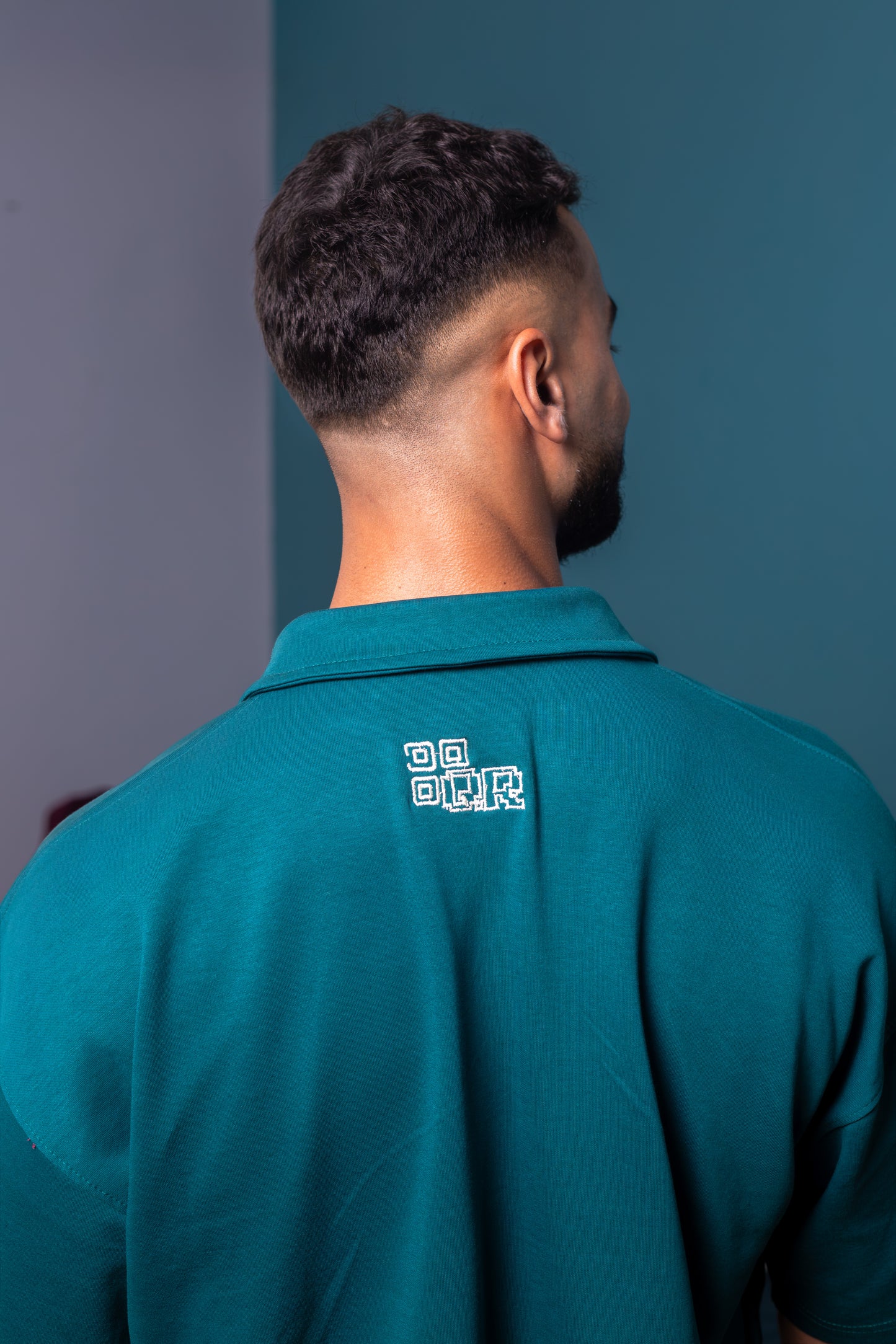 Midnight Petrol Blue oversized polo