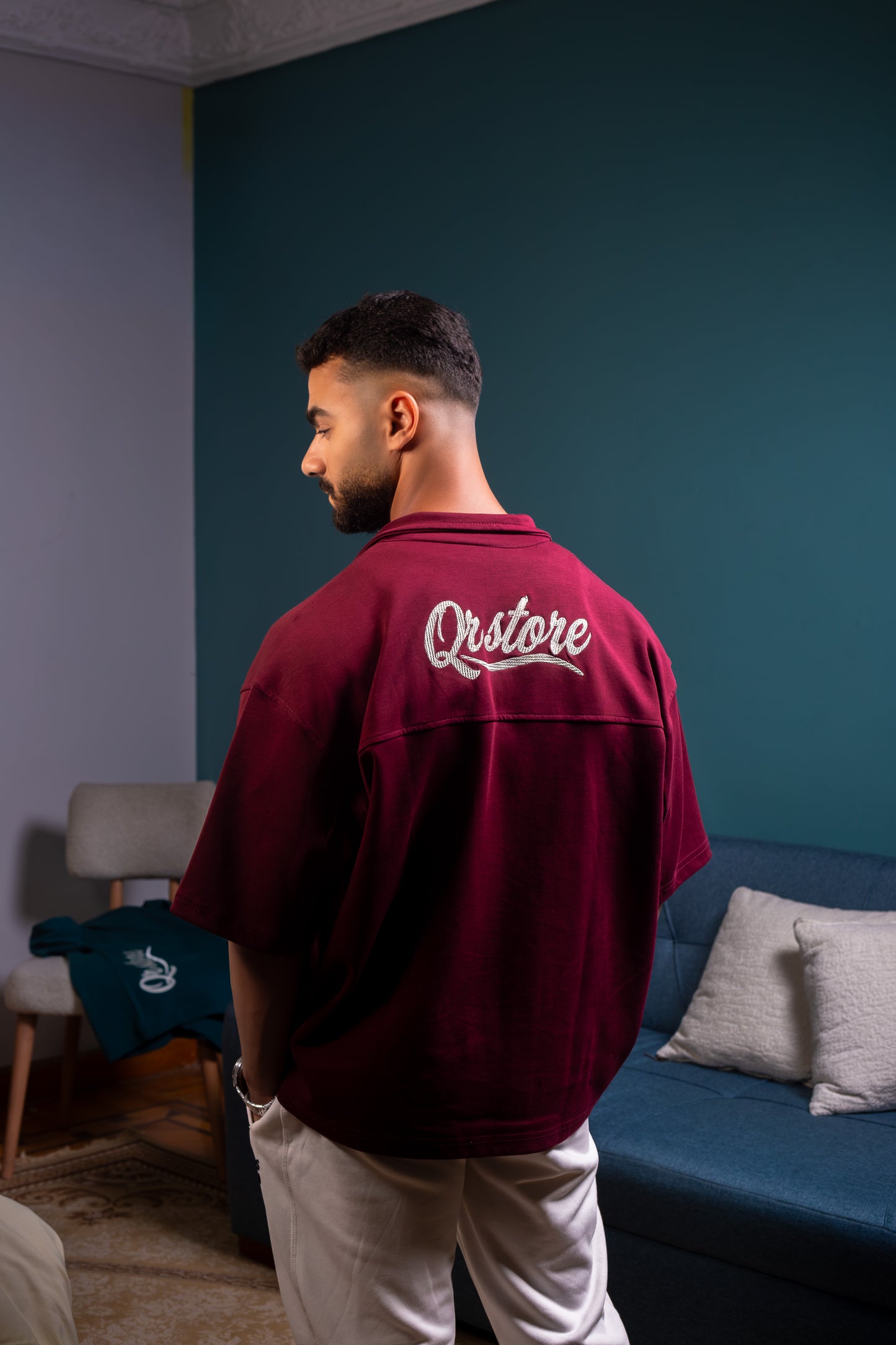 The Essential burgandy Zip Polo